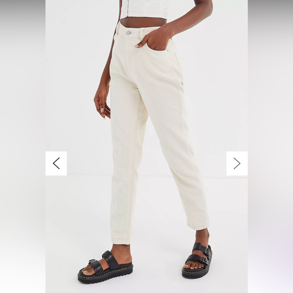BDG High Rise Mom Corduroy | Cream/Tan | Size 26